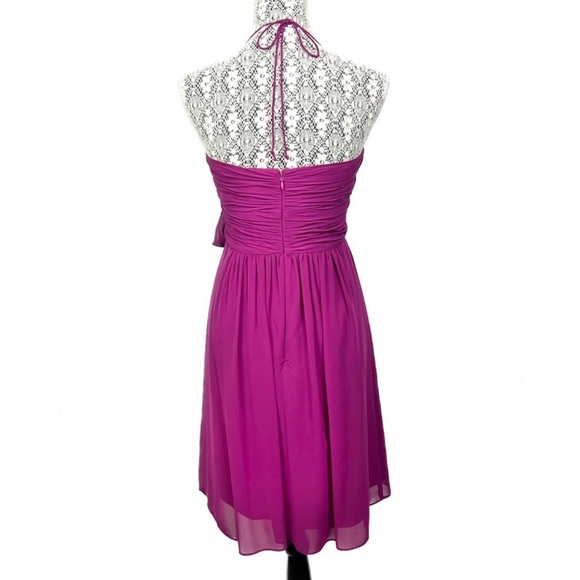 Lauren Ralph Lauren Halter Bow Dress in berry - Size: 4 - Picture 3 of 15